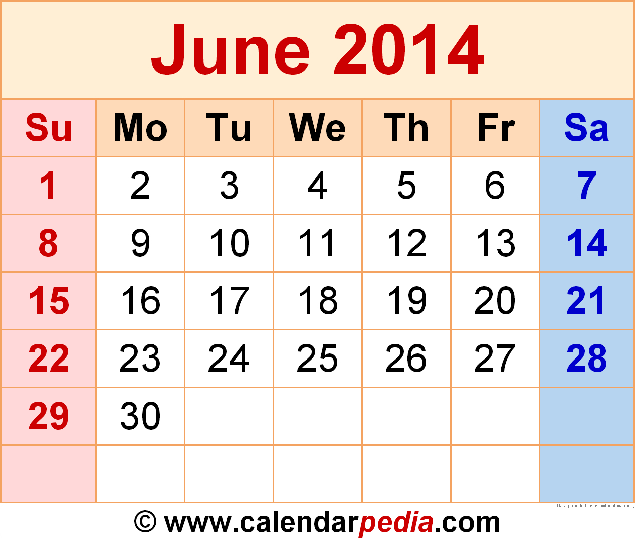 Show Me The Calendar For June | Show Calendar For The Month of June