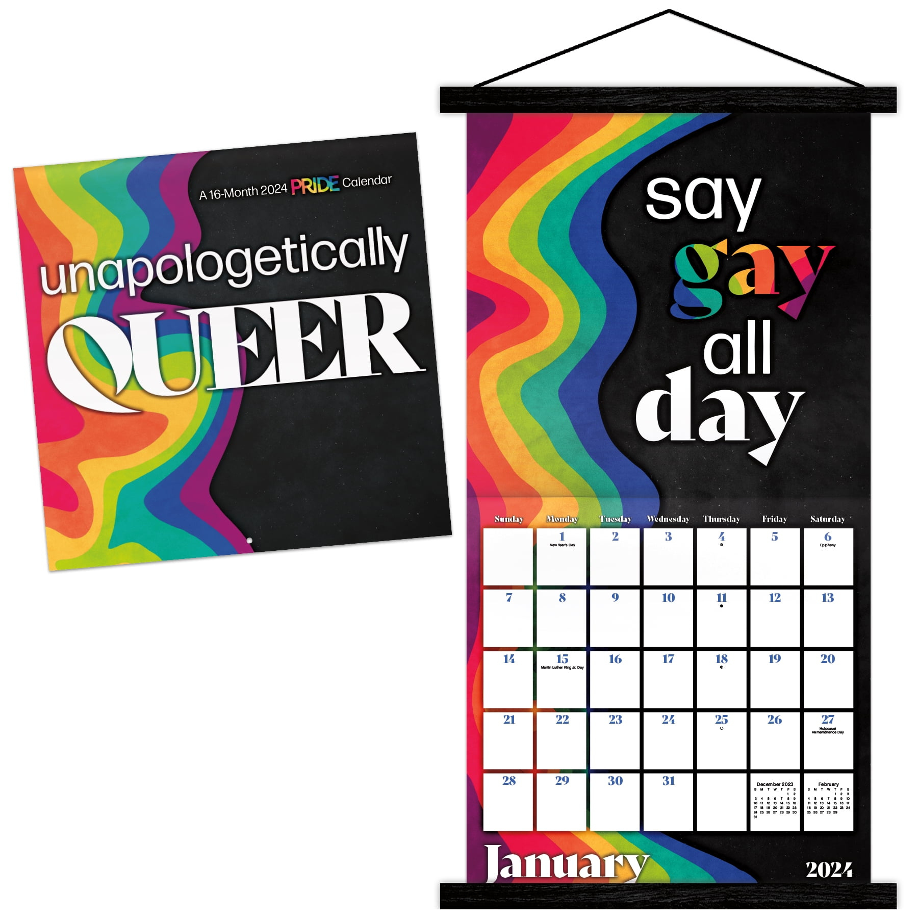 Trends International 2024 Pride Wall Calendar &amp;amp; Magnetic Frame | June 2024 Pride Month Calendar