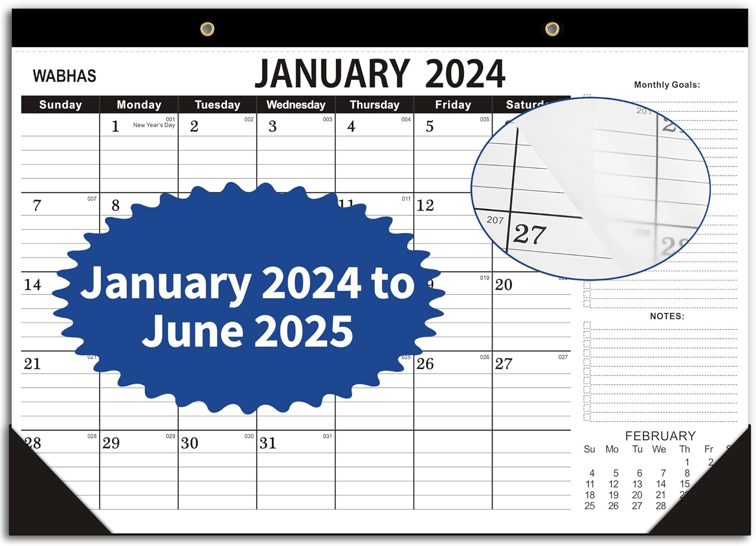 Wabhas Desk Calendar-Calendar 2024-2025-18 Togo | Ubuy | Calendar 2024 January to June 2025