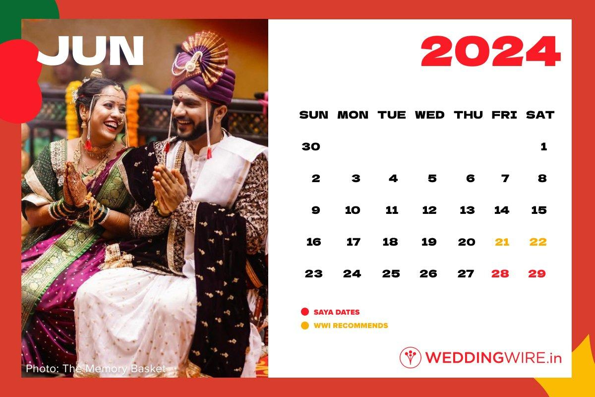 Wwi Recommended Marriage Dates &amp;amp; Shubh Muhurats In 2024 | Auspicious Days In June 2024 Hindu Calendar