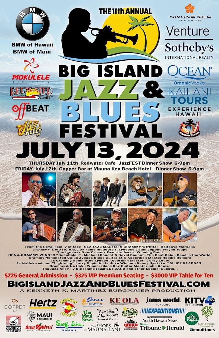 11Th Annual Big Island Jazz &Amp;Amp;Amp; Blues Festival 2024, Mauna Kea Beach | Jazz Alley July Calendar 2024