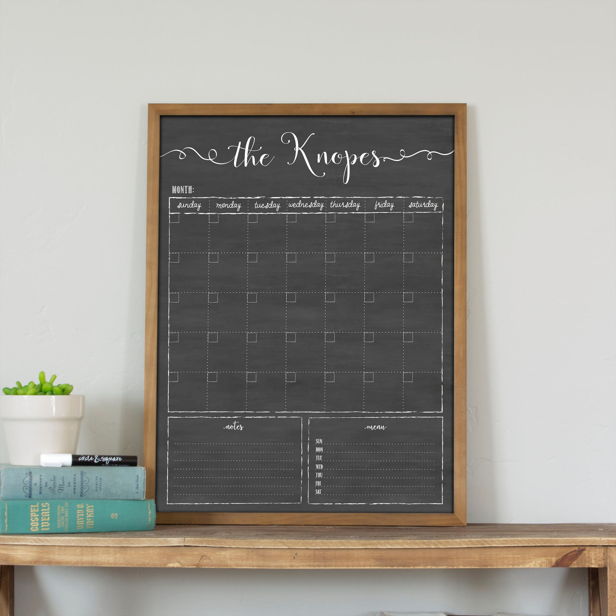 2024 Calendar, Dry Erase Personalized Chalkboard Calendar | July Chalkboard Calendar Ideas 2024