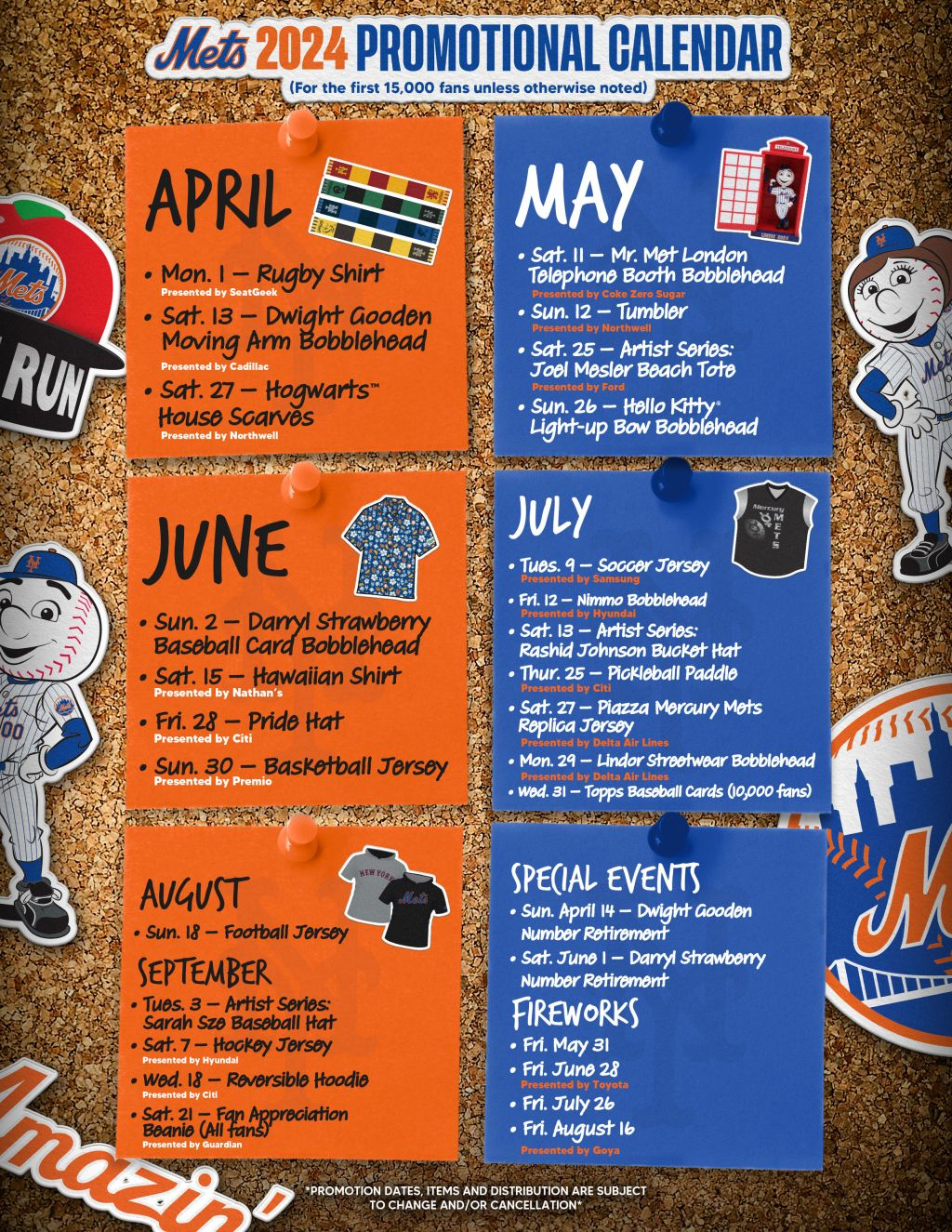 2024 Promotional Calendar | New York Mets | Nyc July Calendar Of Events 2024