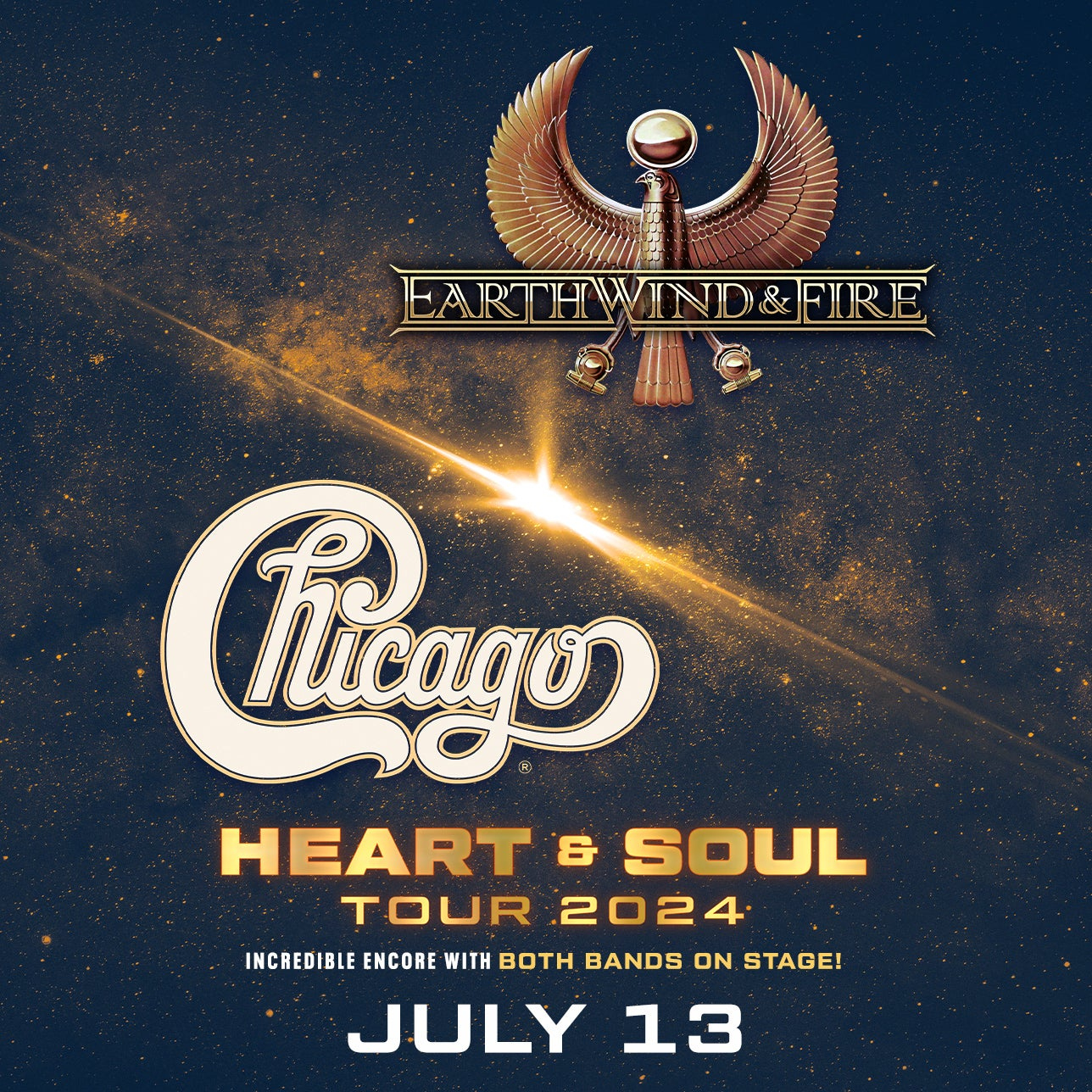 Earth, Wind &Amp;Amp;Amp; Fire And Chicago July 13, 2024 | Xcel Energy Center | Chicago Concert Calendar July 2024