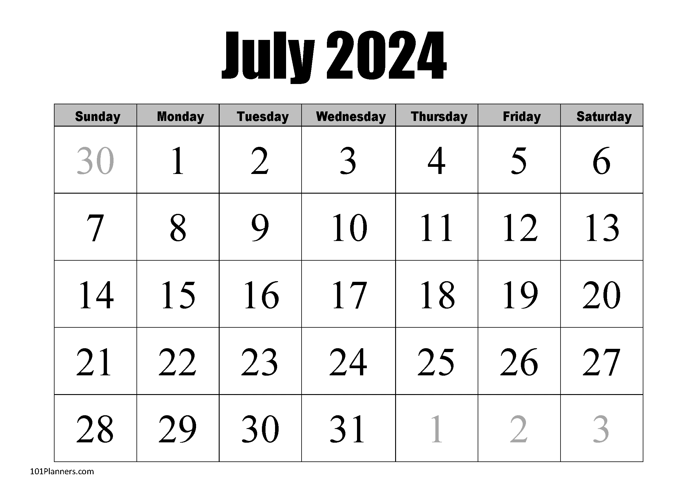 Free Printable July 2024 Calendar | Customize Online | 26Th July 2024 Calendar Printable