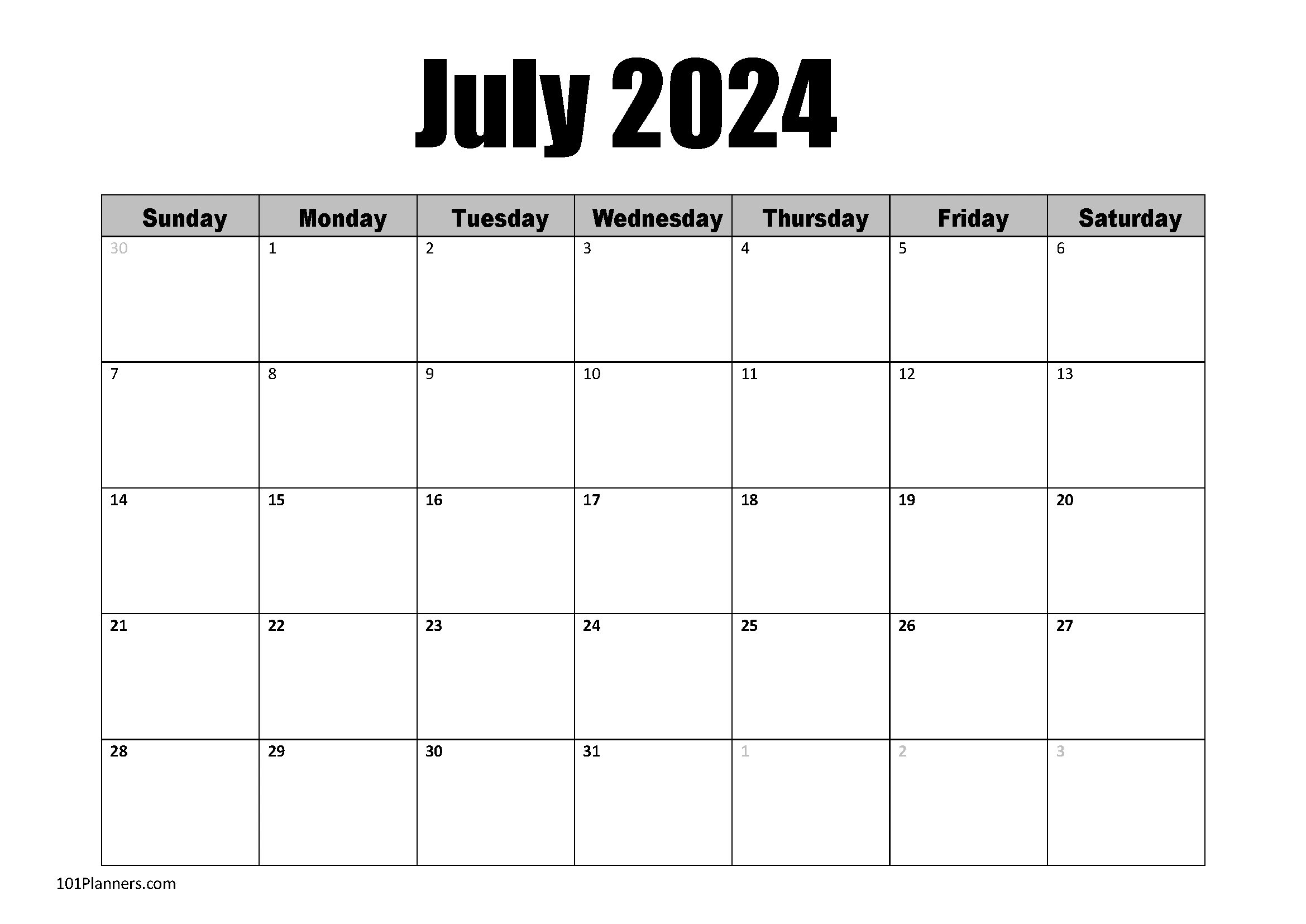 Free Printable July 2024 Calendar | Customize Online | July Self Care Calendar 2024