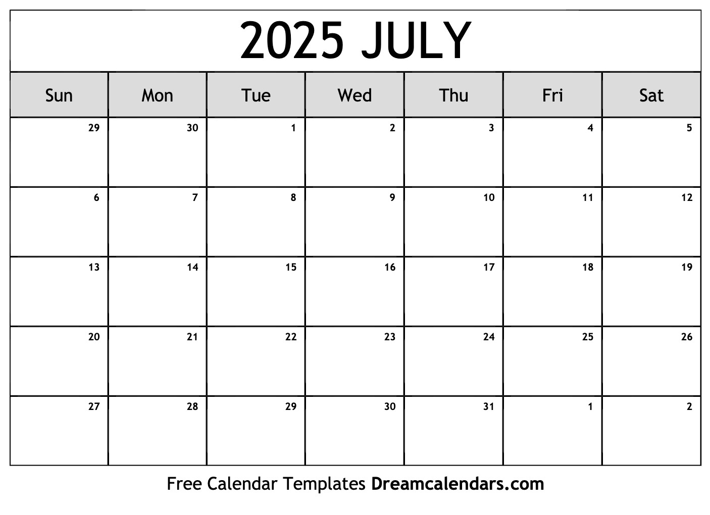 July 2025 Calendar - Free Printable With Holidays And Observances | Calendar For July 2025