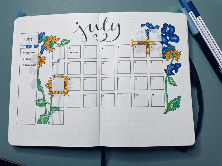 July Calendar : R/Bulletjournal | Bullet Journal July Calendar 2024