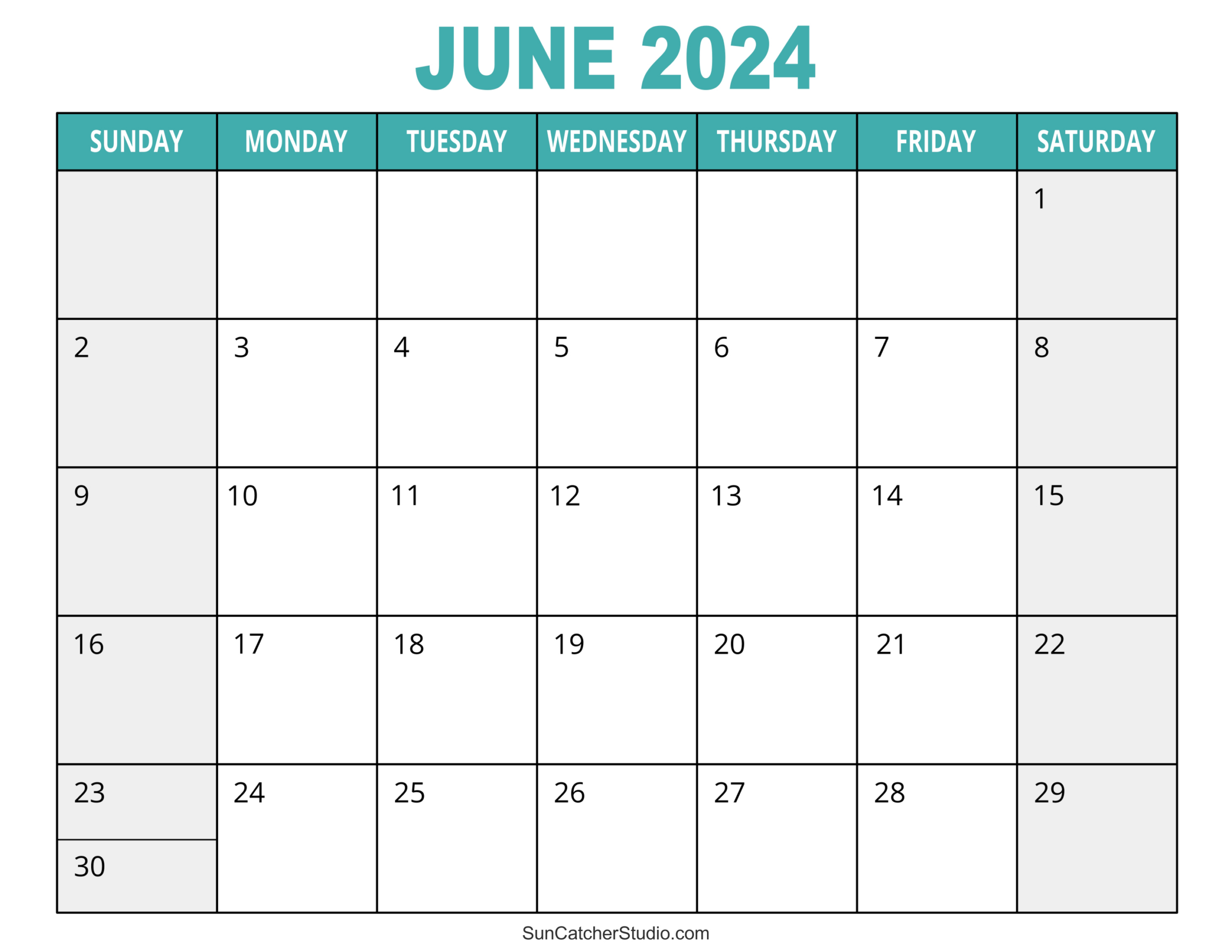 June 2024 Calendar (Free Printable) – Diy Projects, Patterns | Blank June And July Calendar 2024