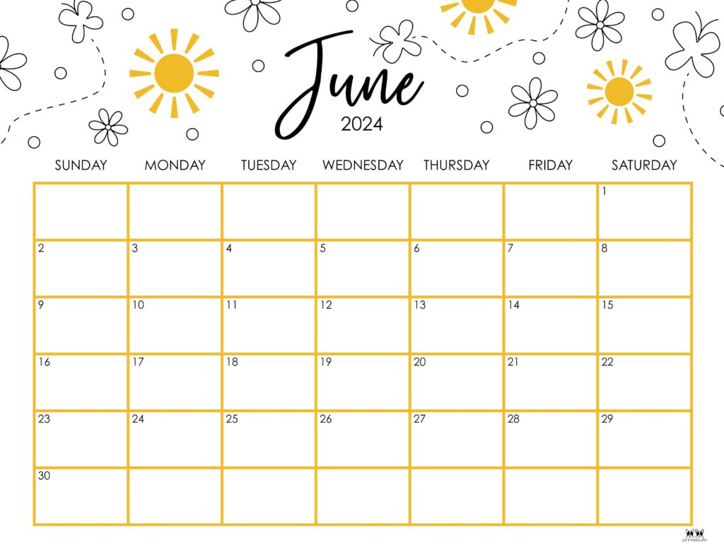 June 2024 Calendars - 50 Free Printables | Printabulls | Printable June July Calendar 2024