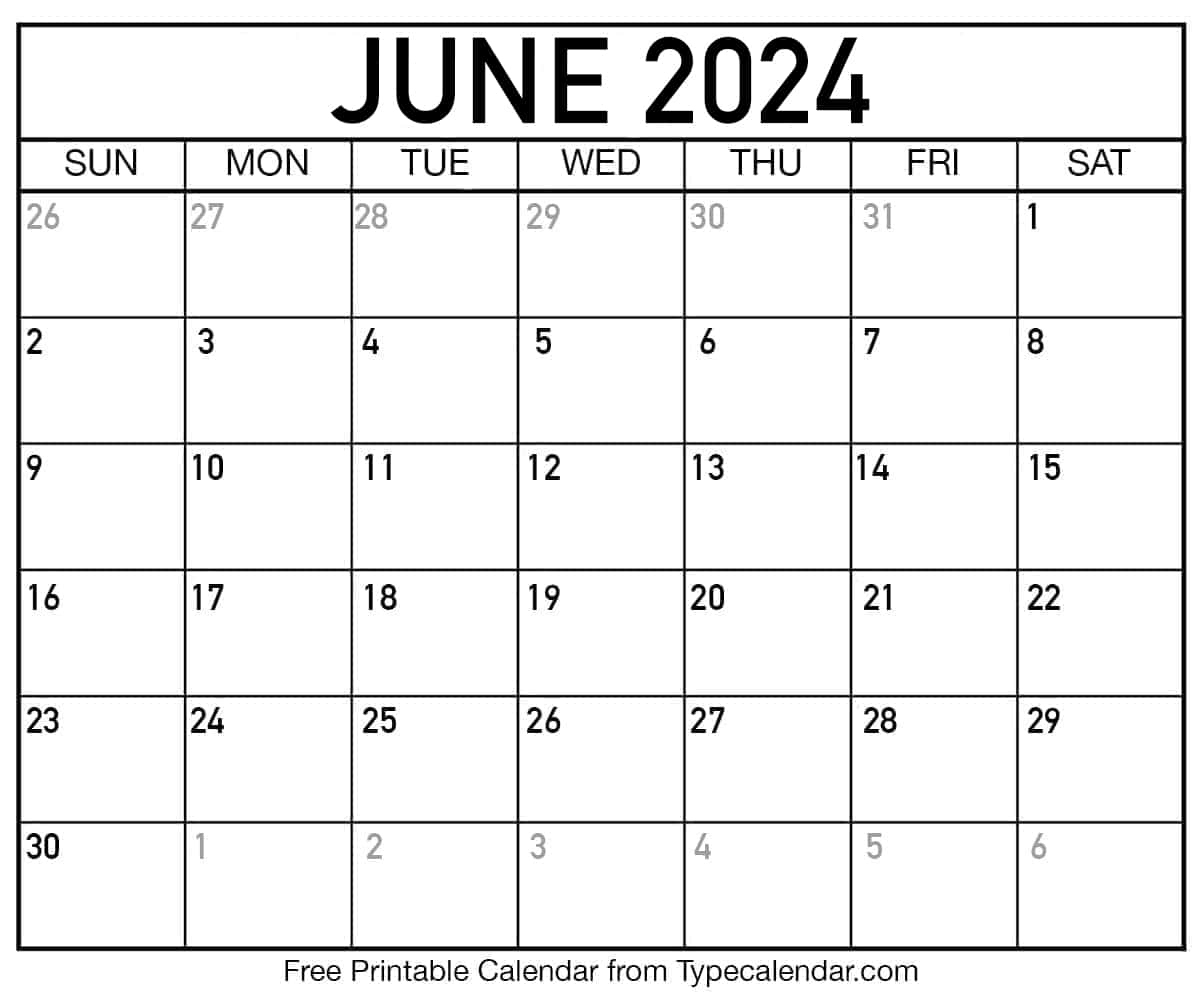 June 2024 Calendars | Free Printable Templates | Blank June And July Calendar 2024
