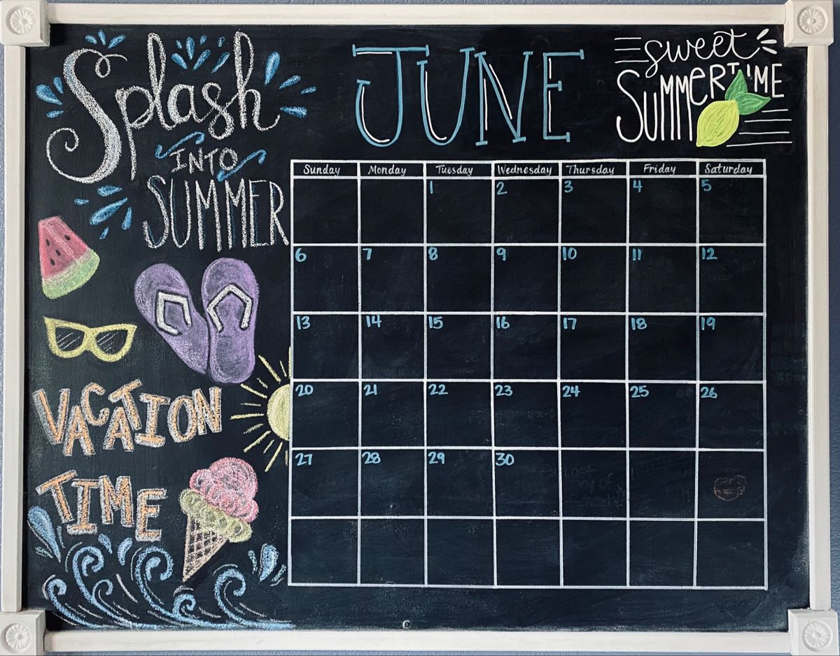 June Chalkboard Calendar 2021 In 2024 | Chalkboard Calendar, Dry | July Chalkboard Calendar Ideas 2024