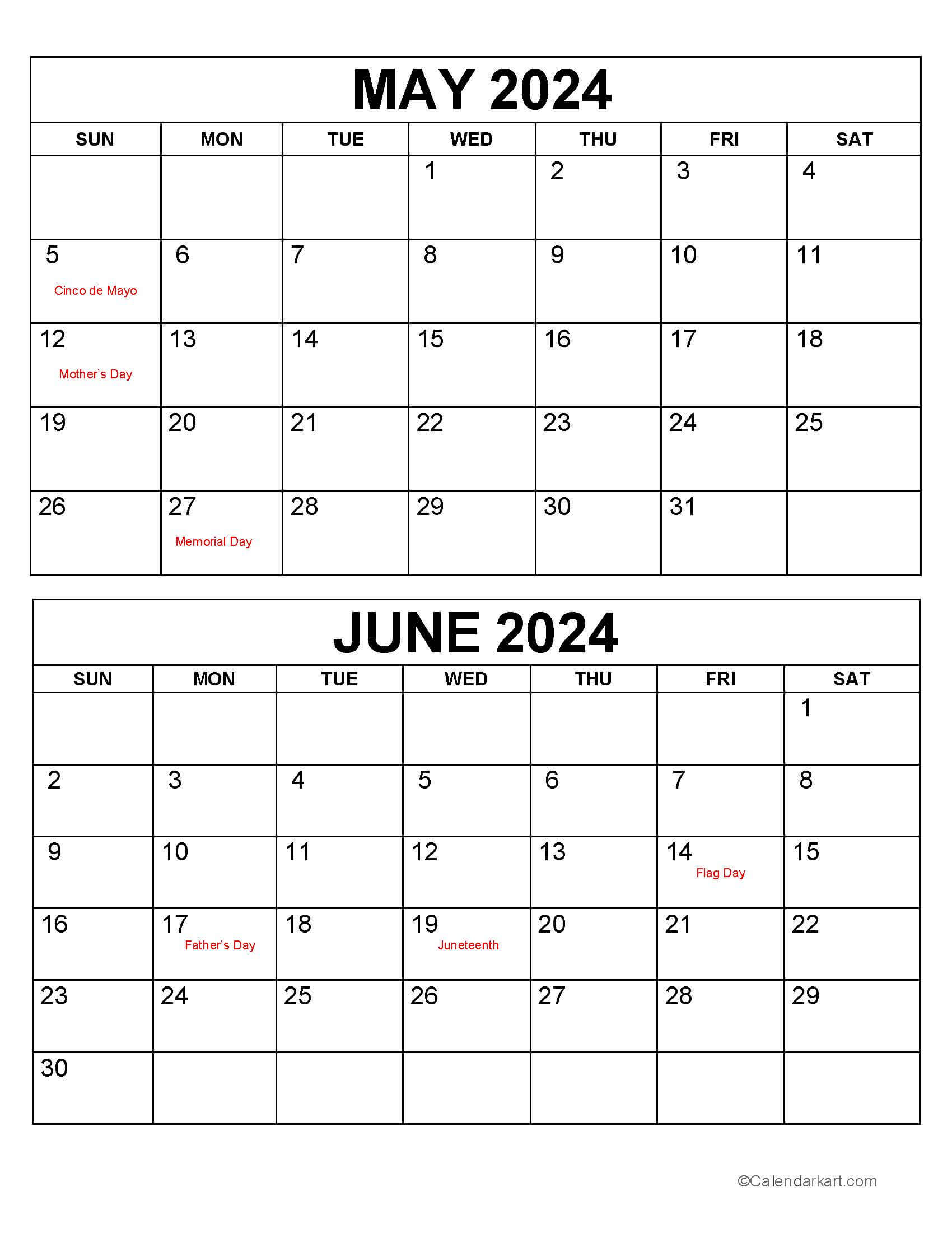 May June 2024 Calendars (3Rd Bi-Monthly) - Calendarkart | May June July Printable Calendar 2024