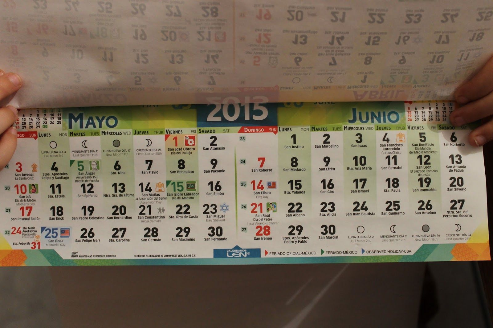 Mexican Calendar With Saints Names | Mexican Calendar Names July 2024