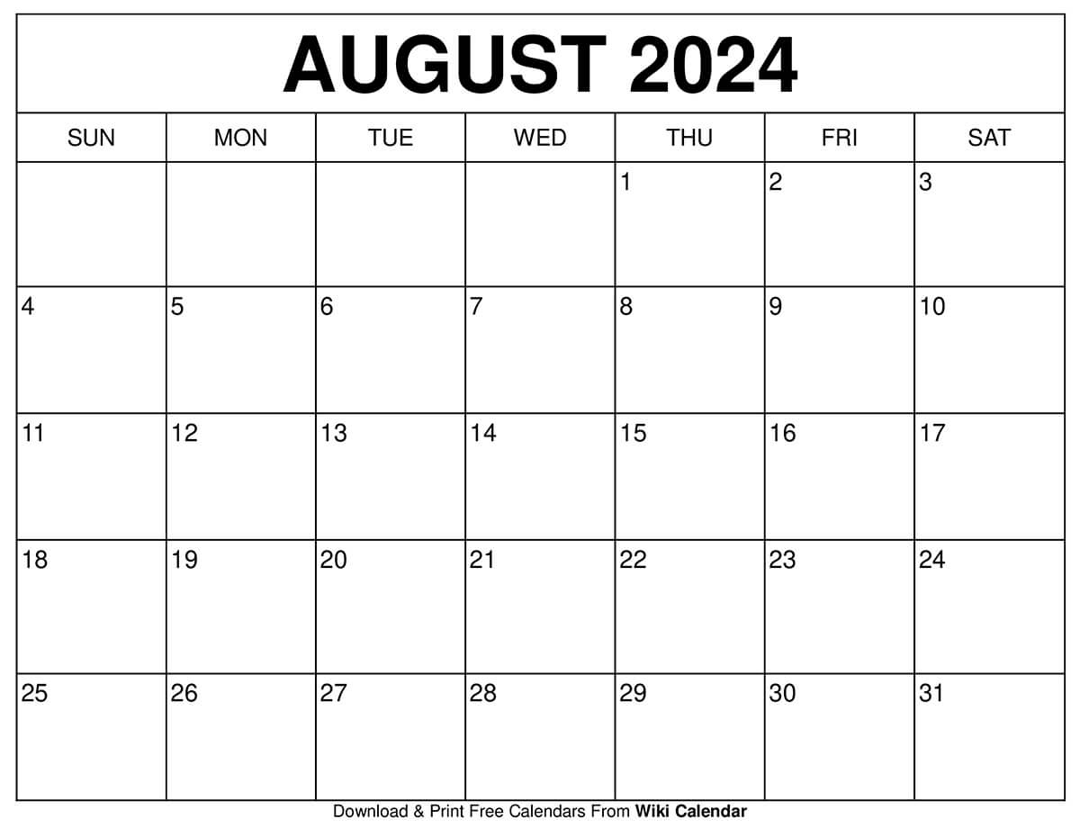 Printable August 2024 Calendar Templates With Holidays | July August Calendar Template 2024