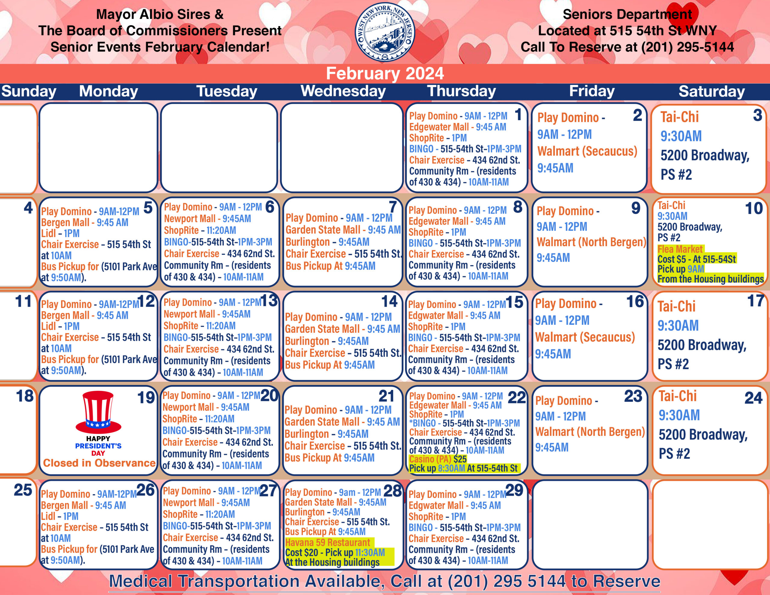 Senior Events – February 2024 – The Town Of West New York | Nyc July Events Calendar 2024