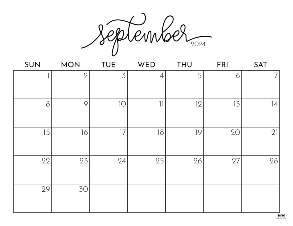 September 2024 Calendars - 50 Free Printables | Printabulls | July August September 2024 Calendar Printable