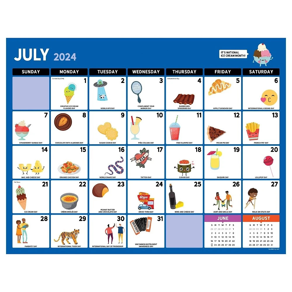 Tf Publishing July 2024-June 2025 Monthly Desk Calendar 17X22 | Desk Calendar July 2024 - June 2025