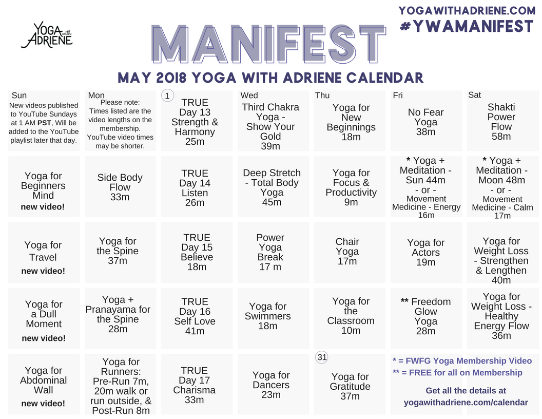 Yoga With Adrienne Calendar | Yoga With Adriene Calendar July 2024