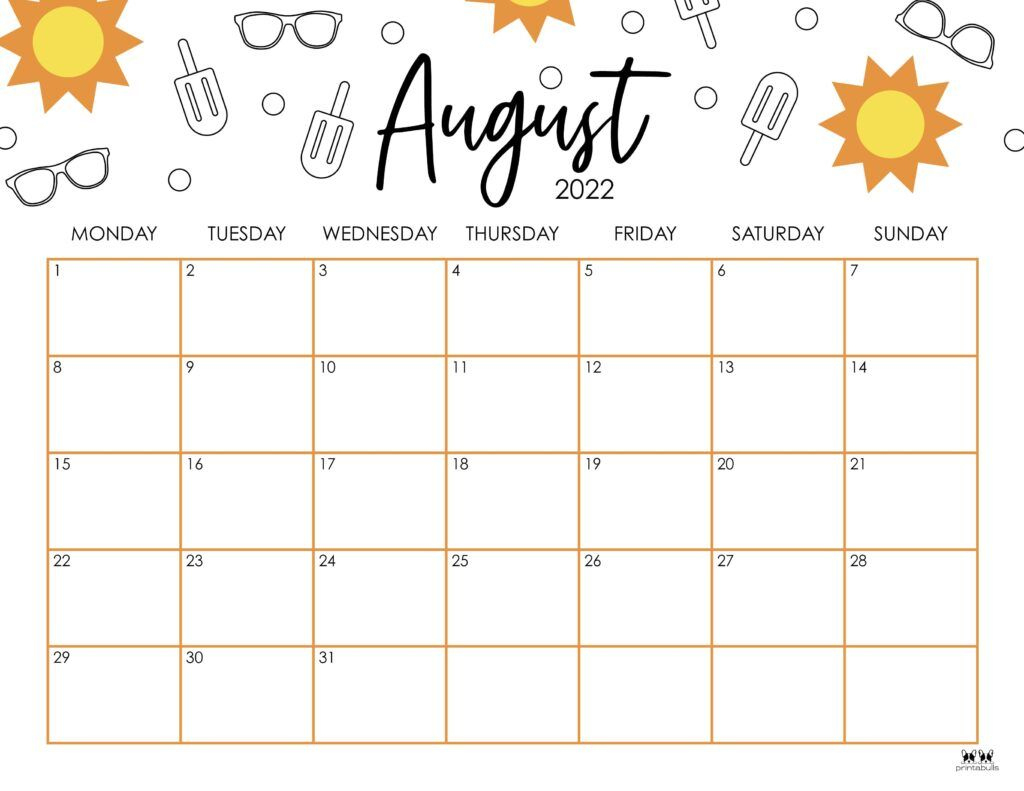 August 2022 Calendars - 33 Free Printables | Printabulls | Calendar For August 2022