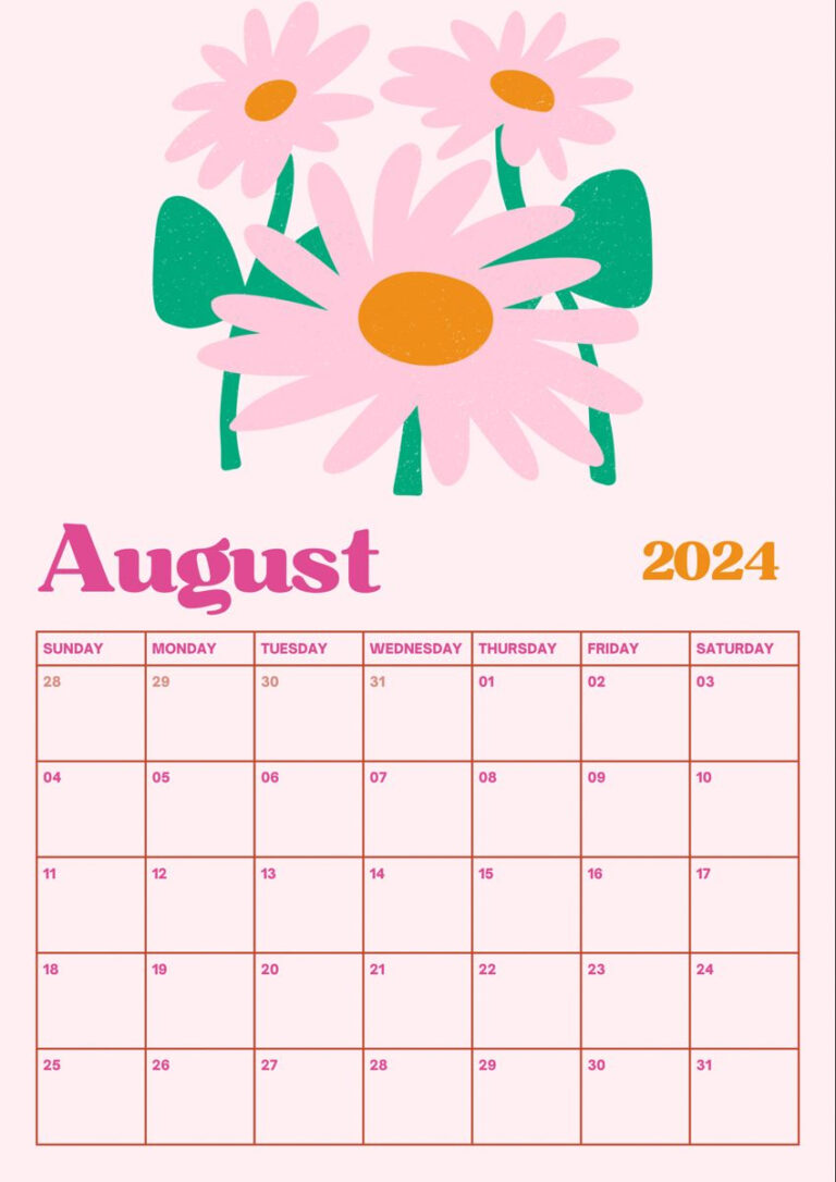 August Calendar 2024, August Calendar, Calendar Background, Study | Aesthetic August Calendar 2024