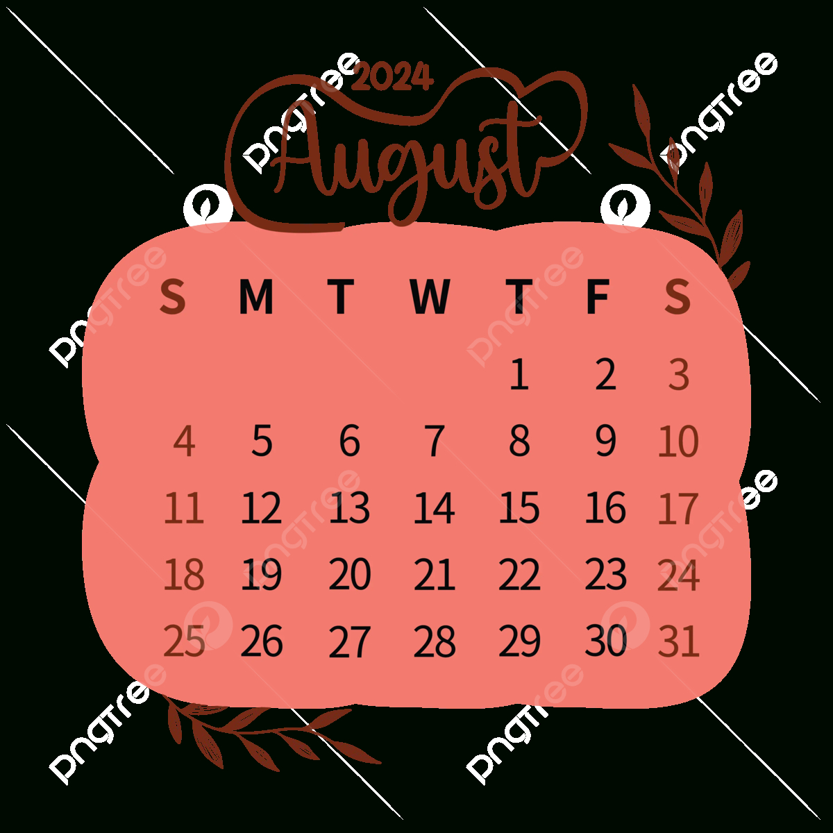 August Calendar Clipart Png, Vector, Psd, And Clipart With | August Calendar Clip Art 2024