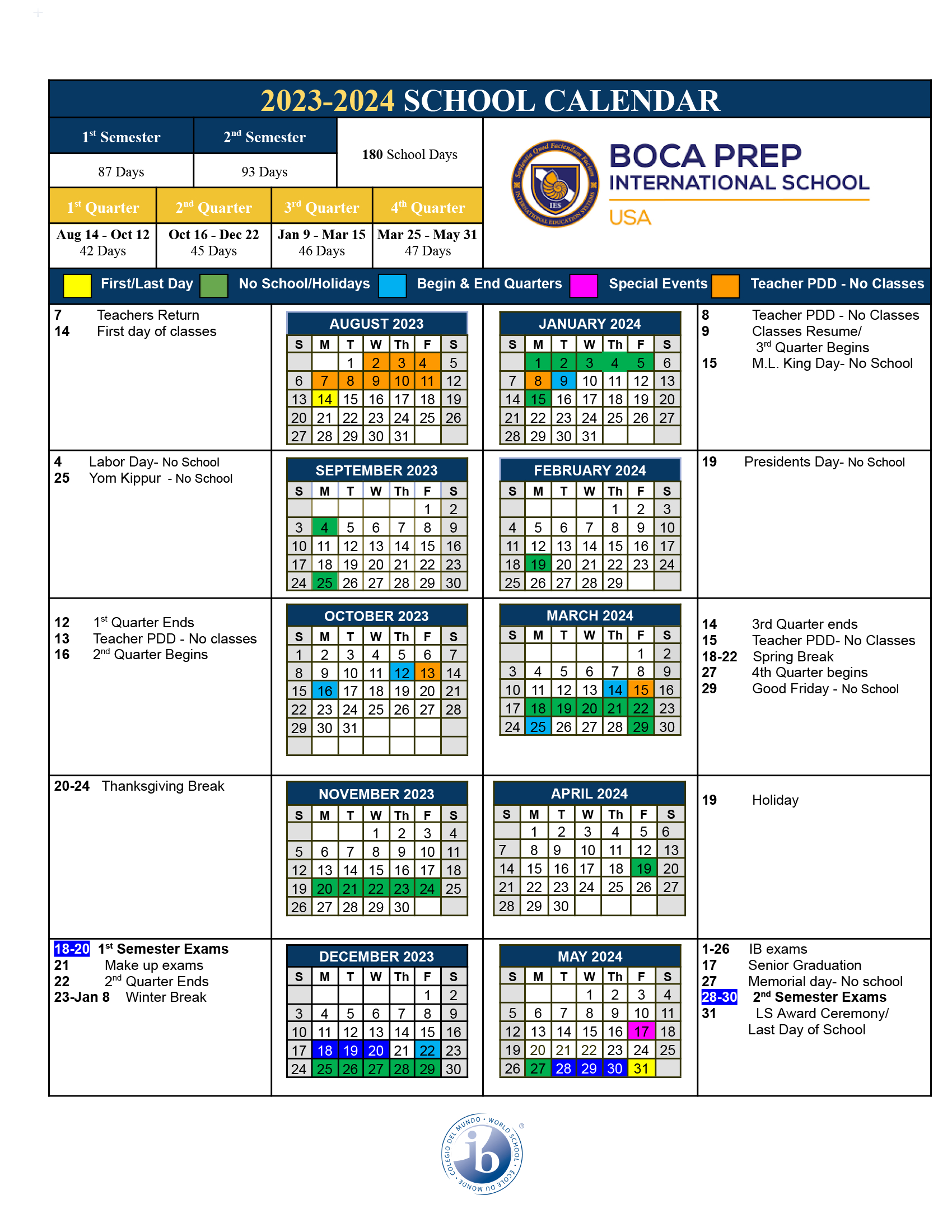 Bpis Calendar - Boca Prep International School | Augusta County School Calendar 2024