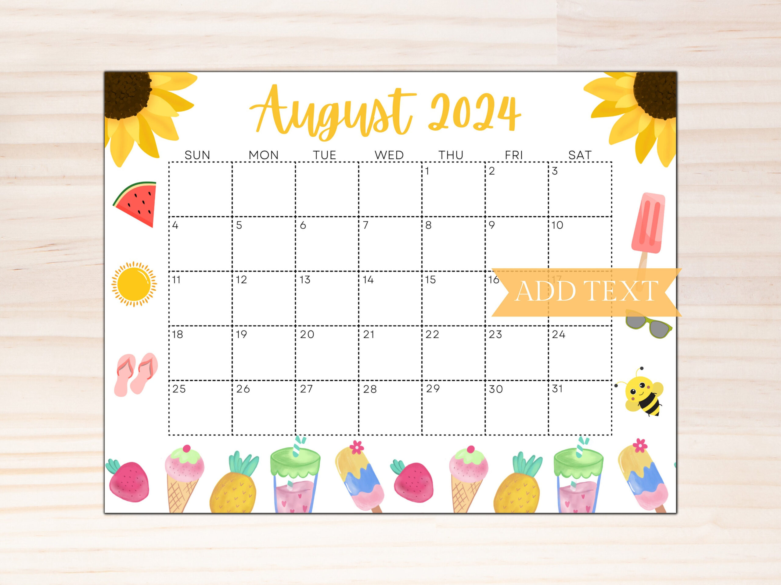 Editable August 2024 Calendar, Printable Calendar 2024, School | August 2024 Editable Calendar