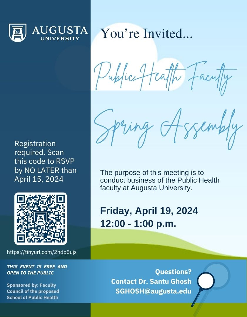 Event Calendar - Public Health Faculty Spring Assembly | Augusta University Calendar 2024