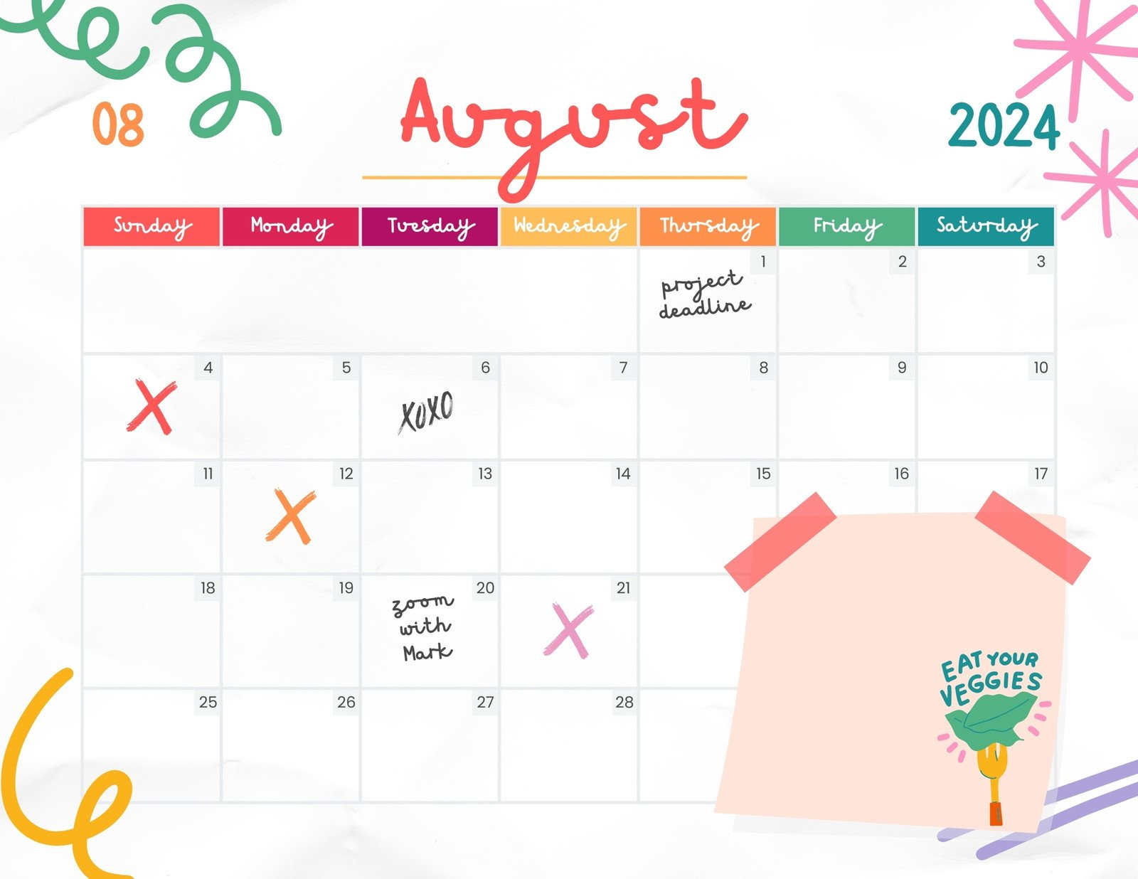 Free Printable August 2024 Calendar Templates | Canva | August Calendar Ideas 2024