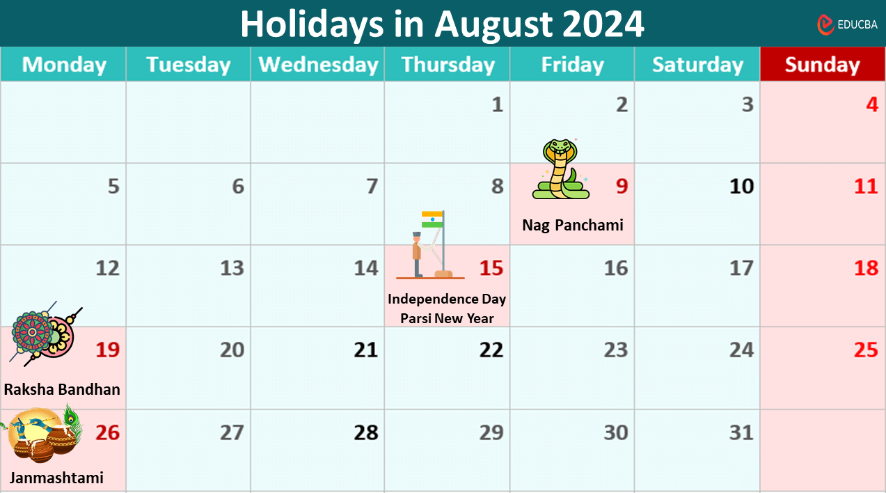 Holidays In August 2024 (India) | Festival And Long Weekend Plans | August 2024 Calendar With Holidays