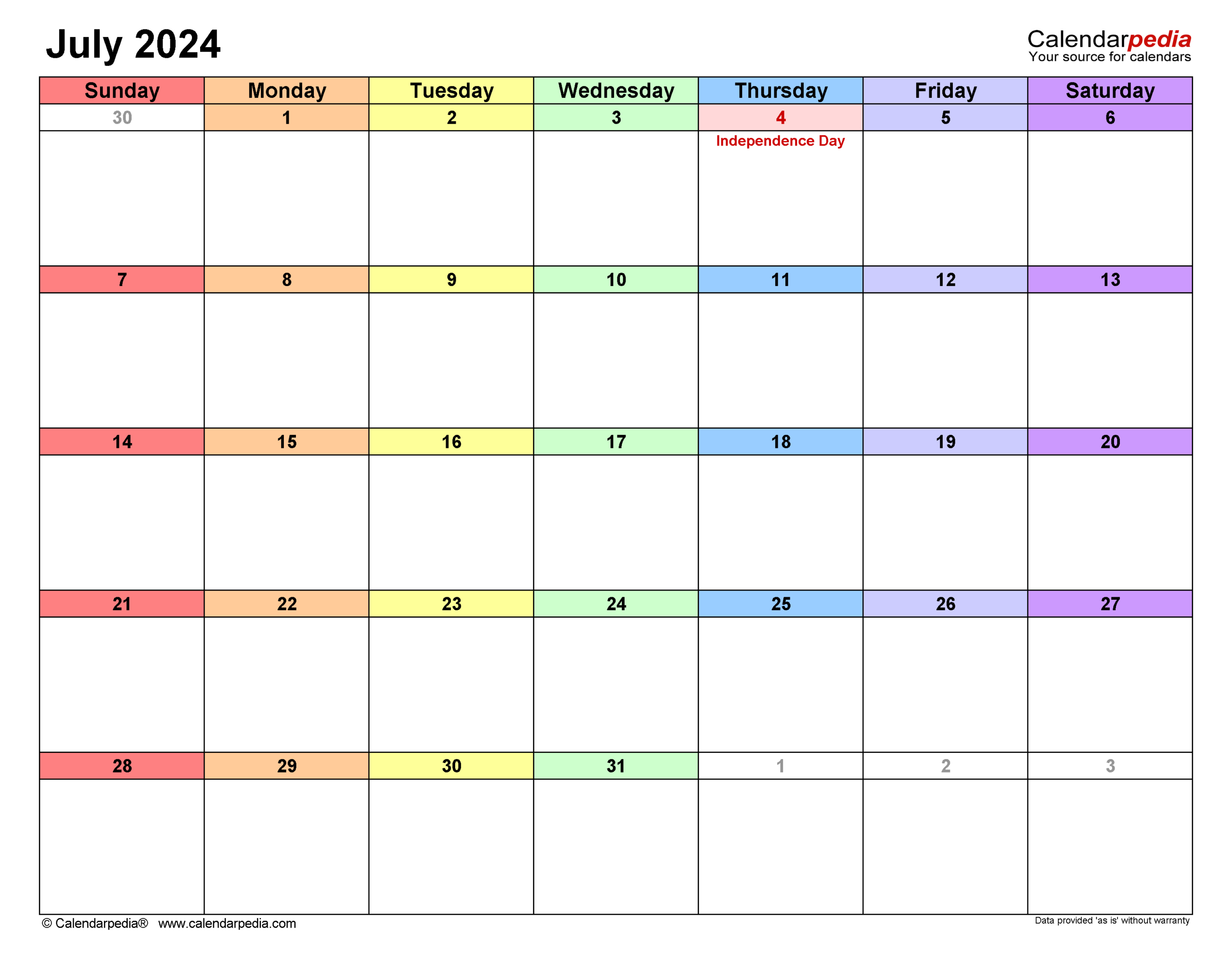 July 2024 Calendar | Templates For Word, Excel And Pdf | Calendar July 2024 Editable