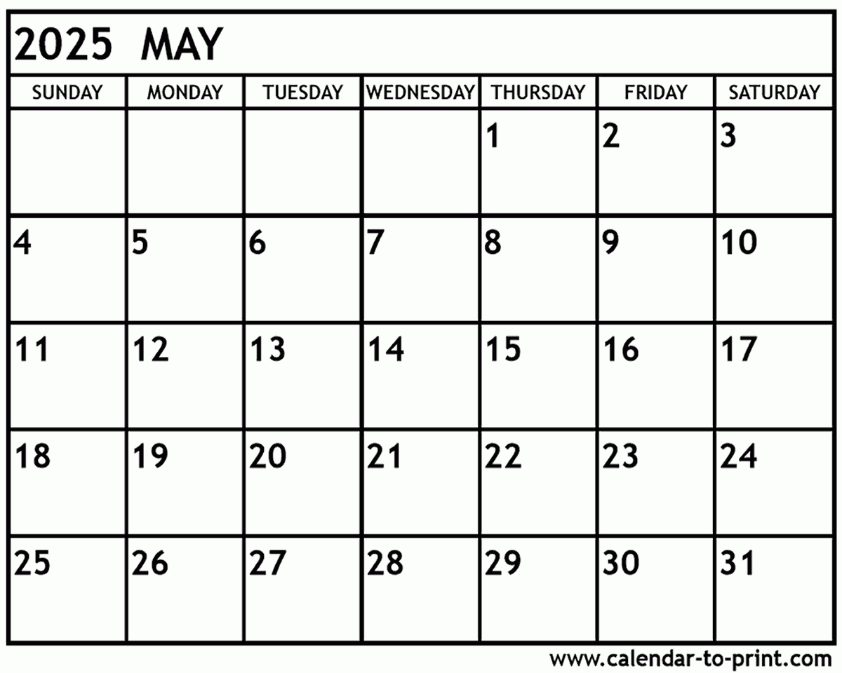 May 2025 Calendar Printable | August 2024 May 2025 Calendar Printable