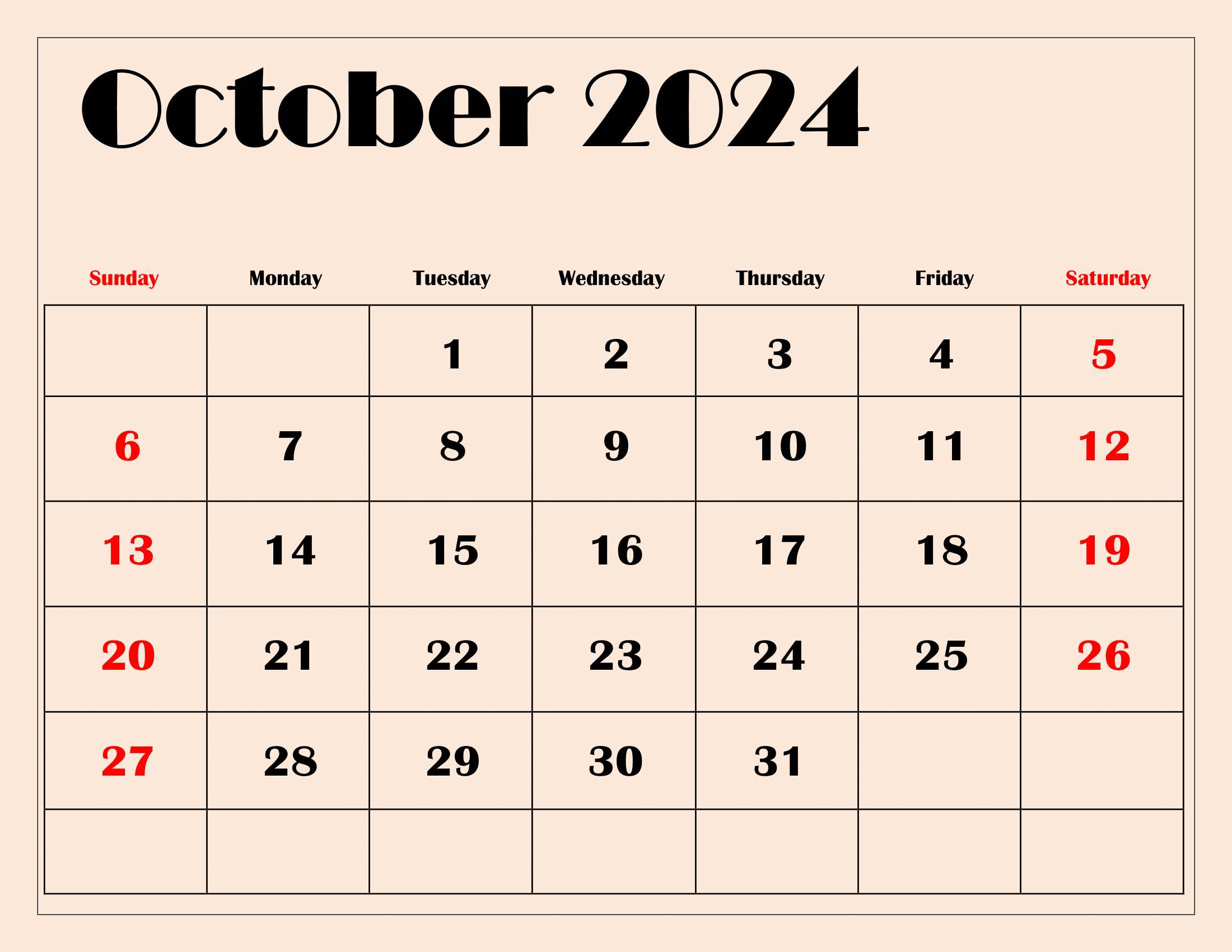 October 2024 Calendar Printable Pdf Free Templates With Holidays | August - October 2024 Calendar