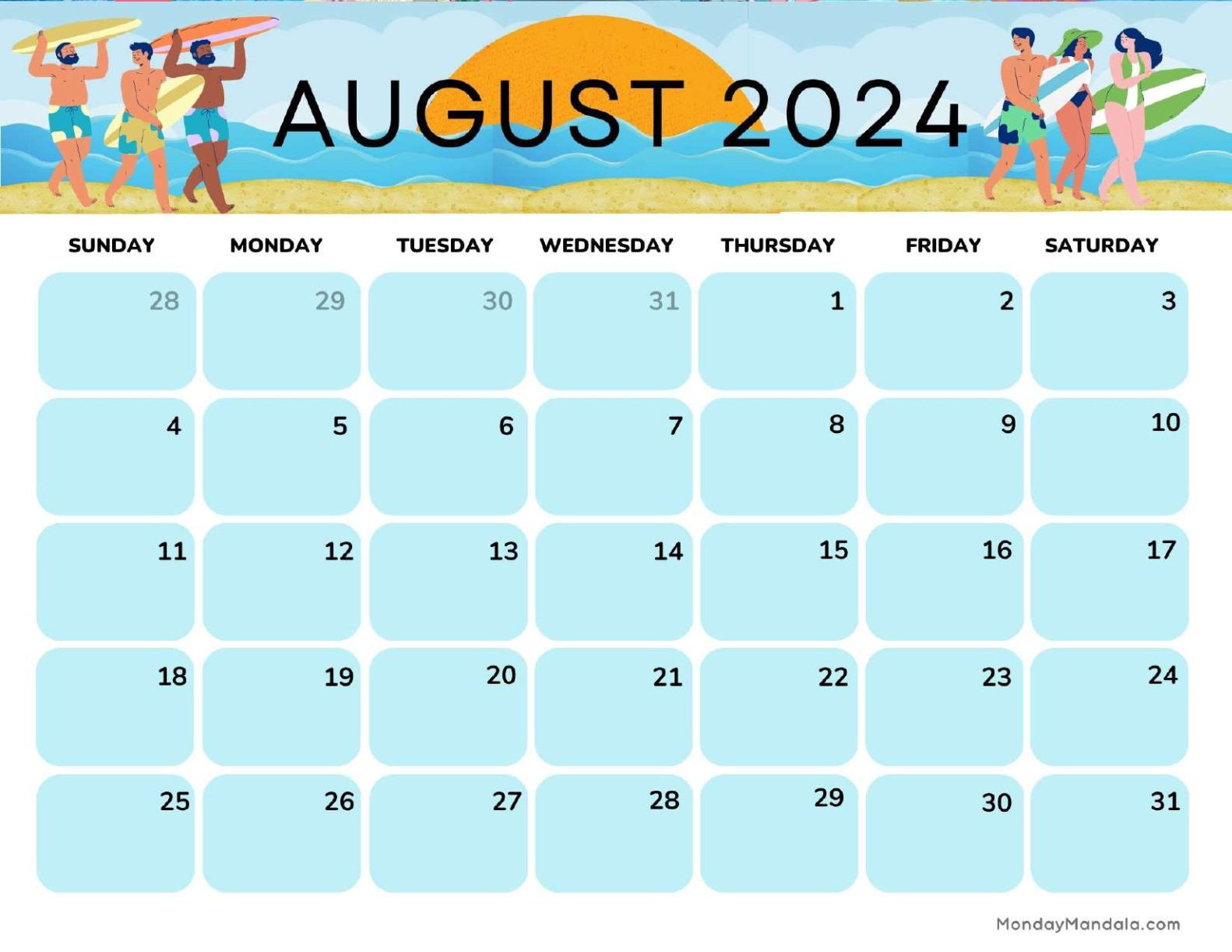 Printable Calendars For 2024 &amp;amp; 2025 (Free Pdfs) | August 2024 Free Calendar Printable