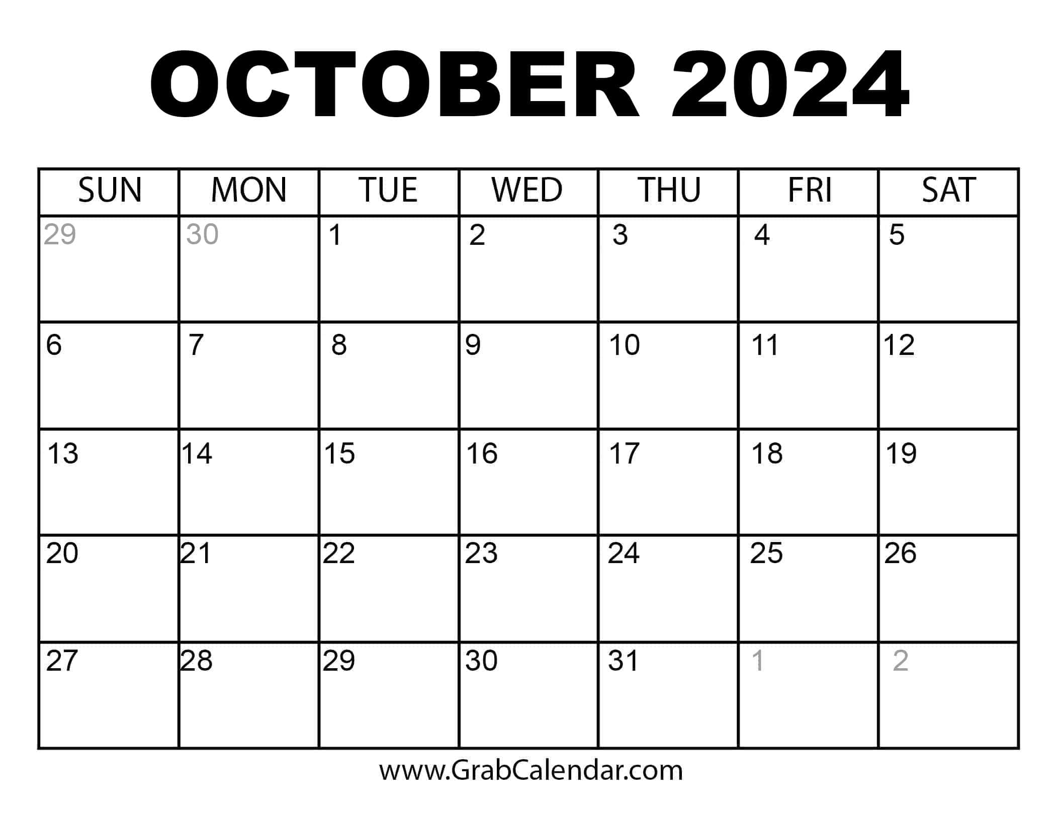 Printable October 2024 Calendar | Printable August September October 2024 Calendar