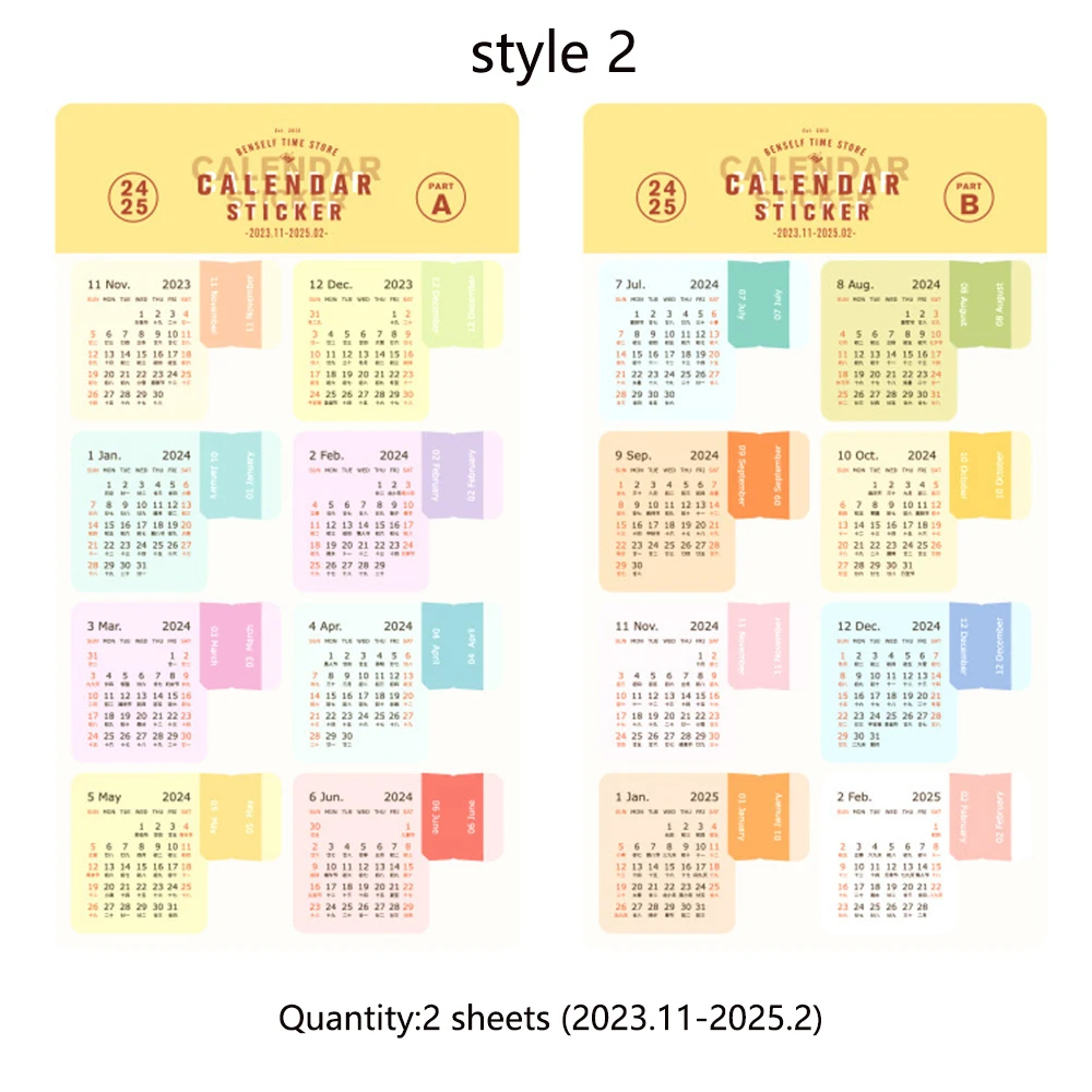 2 Sheets 2024 Calendar Index Stickers Planner Schedule Agenda | September Waterproof Calendar 2024