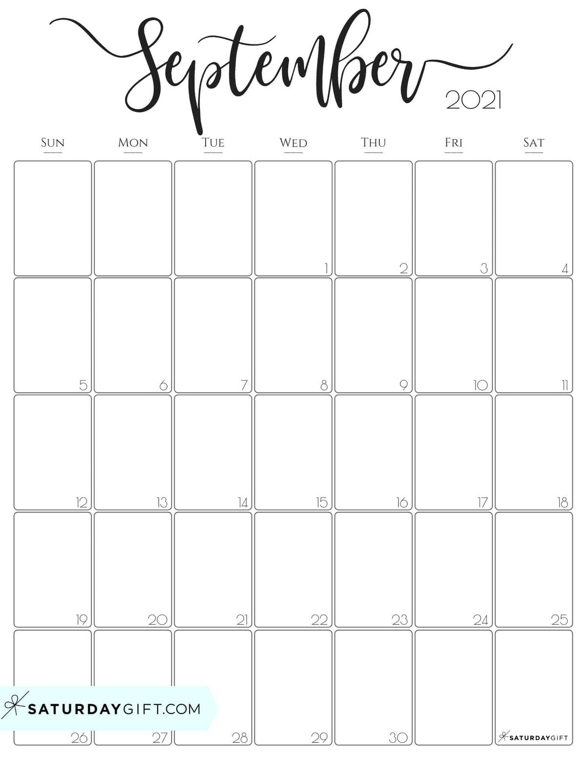 Aesthetic Printable Vertical Calendar 2024Saturday Gift | September 2024 Calendar Printable Vertical