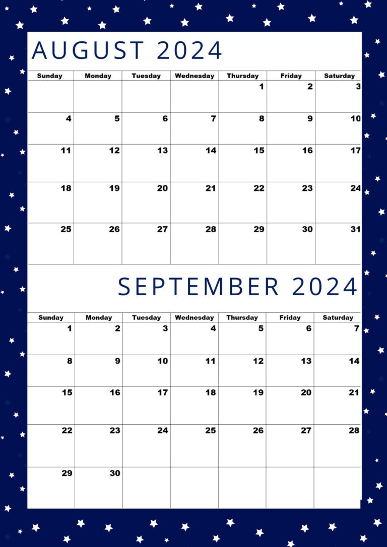 August 2024 Kalender,September 2024 Kalender,August 2024 Sep 2024 | 2024 Calendar August September