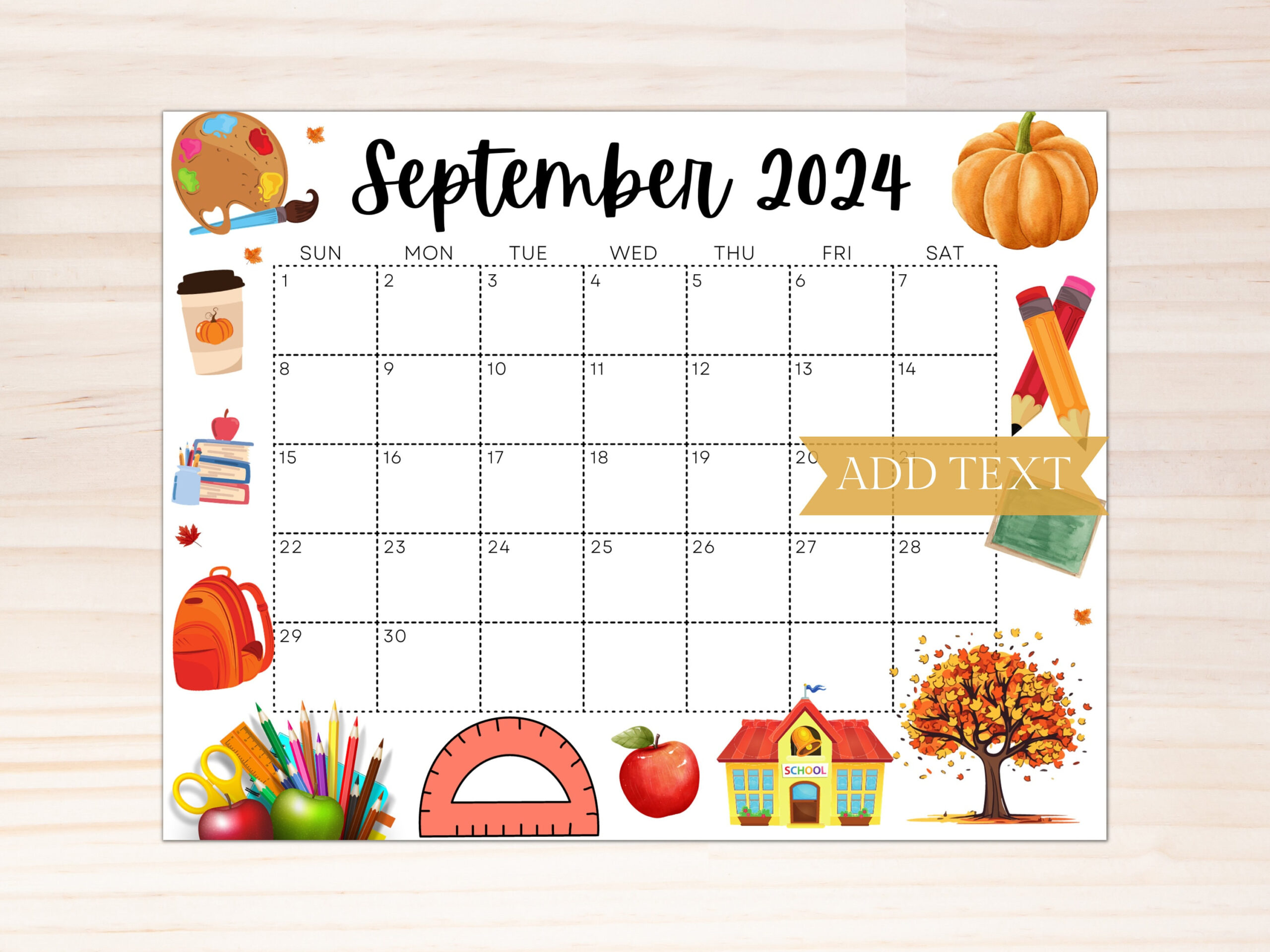 Bearbeitbarer Kalender Für September 2024, Druckbarer | September 2024 Calendar for Preschool