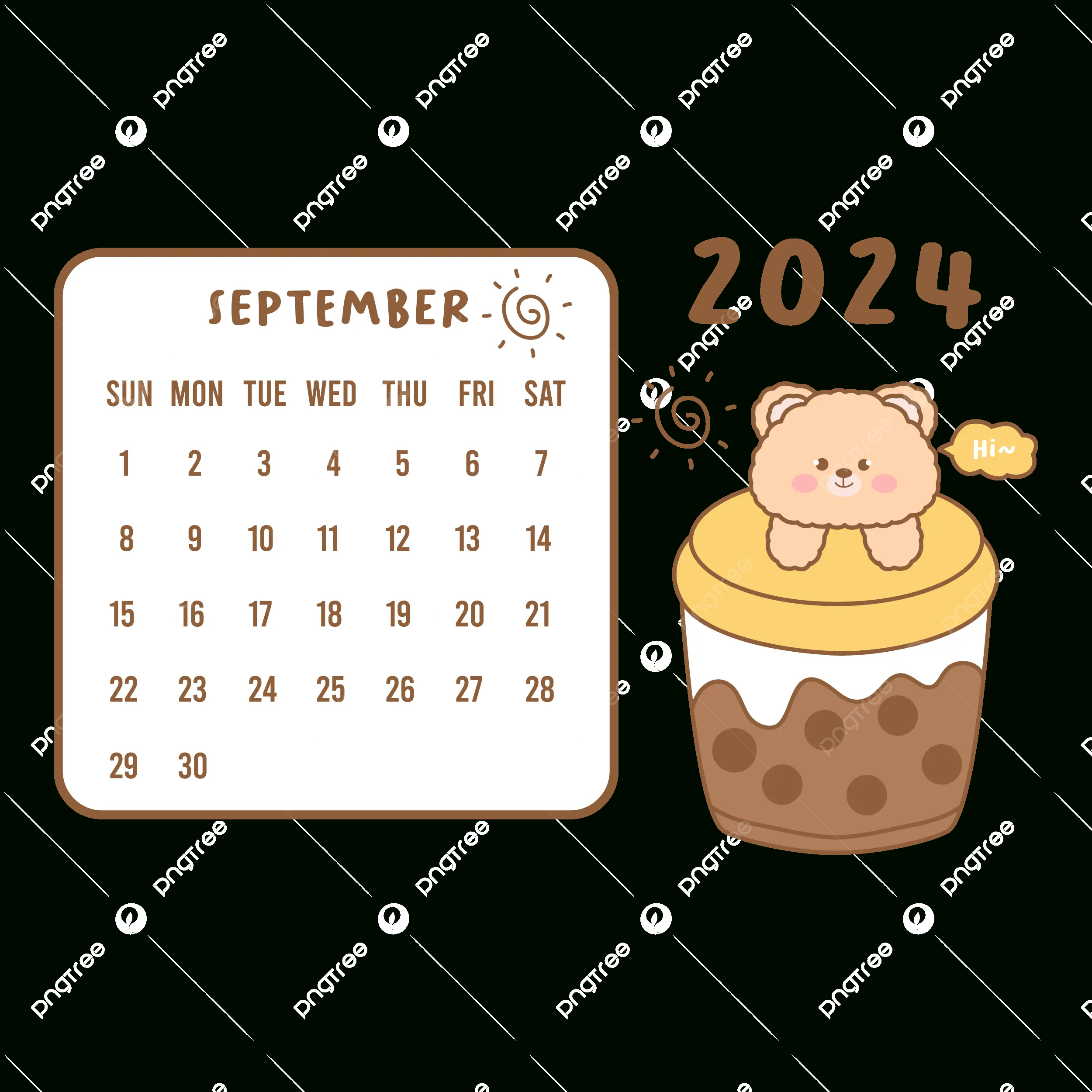 Cute Calendar September 2024 Vector, September, Calendar, Cute | Cute September Calendar 2024