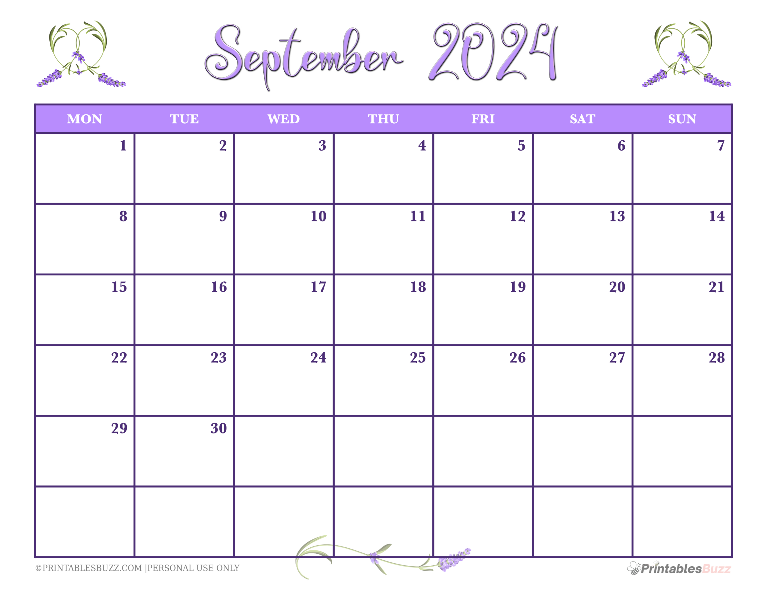 Cute &amp;amp; Fun September 2024 Calendar Printables | September Fun Calendar 2024