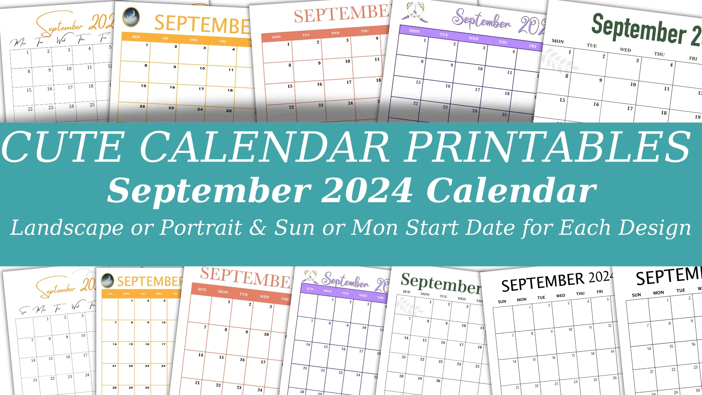 Cute &amp;amp; Fun September 2024 Calendar Printables | September Fun Calendar 2024