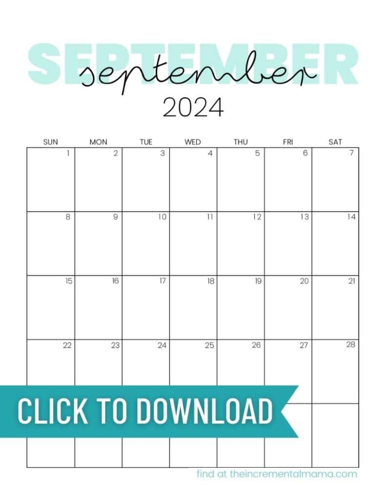 Cute Printable Calendars For 2024 (Free Monthly Templates) - The | September Free Printable Calendar 2024 Mlk Day