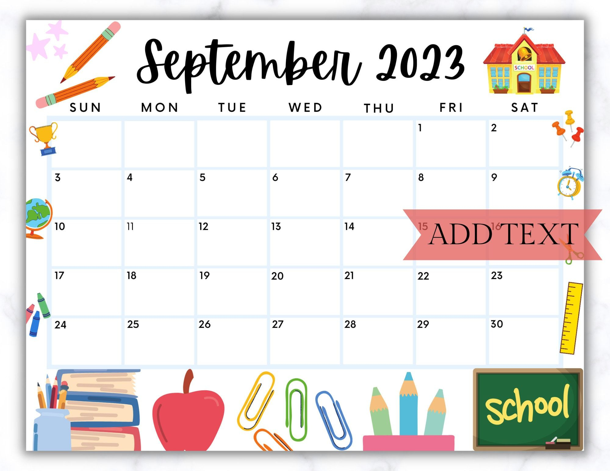 Editable September 2024 Calendar, Cute Printable Calendar, Back To | Editable September Calendar 2024