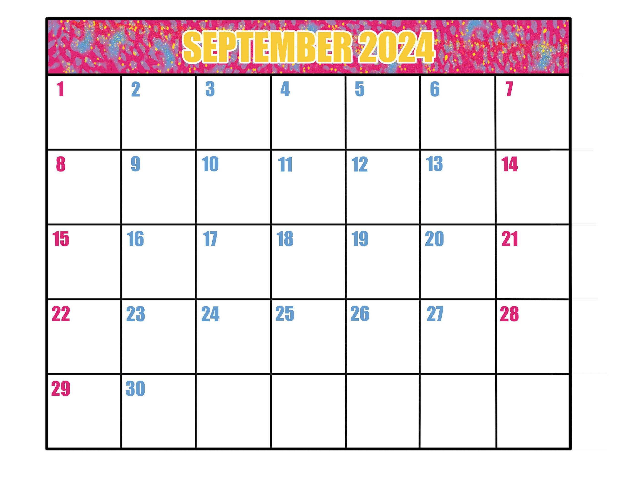 Printable September 2024 Calendar - Etsy Uk | September Waterproof Calendar 2024