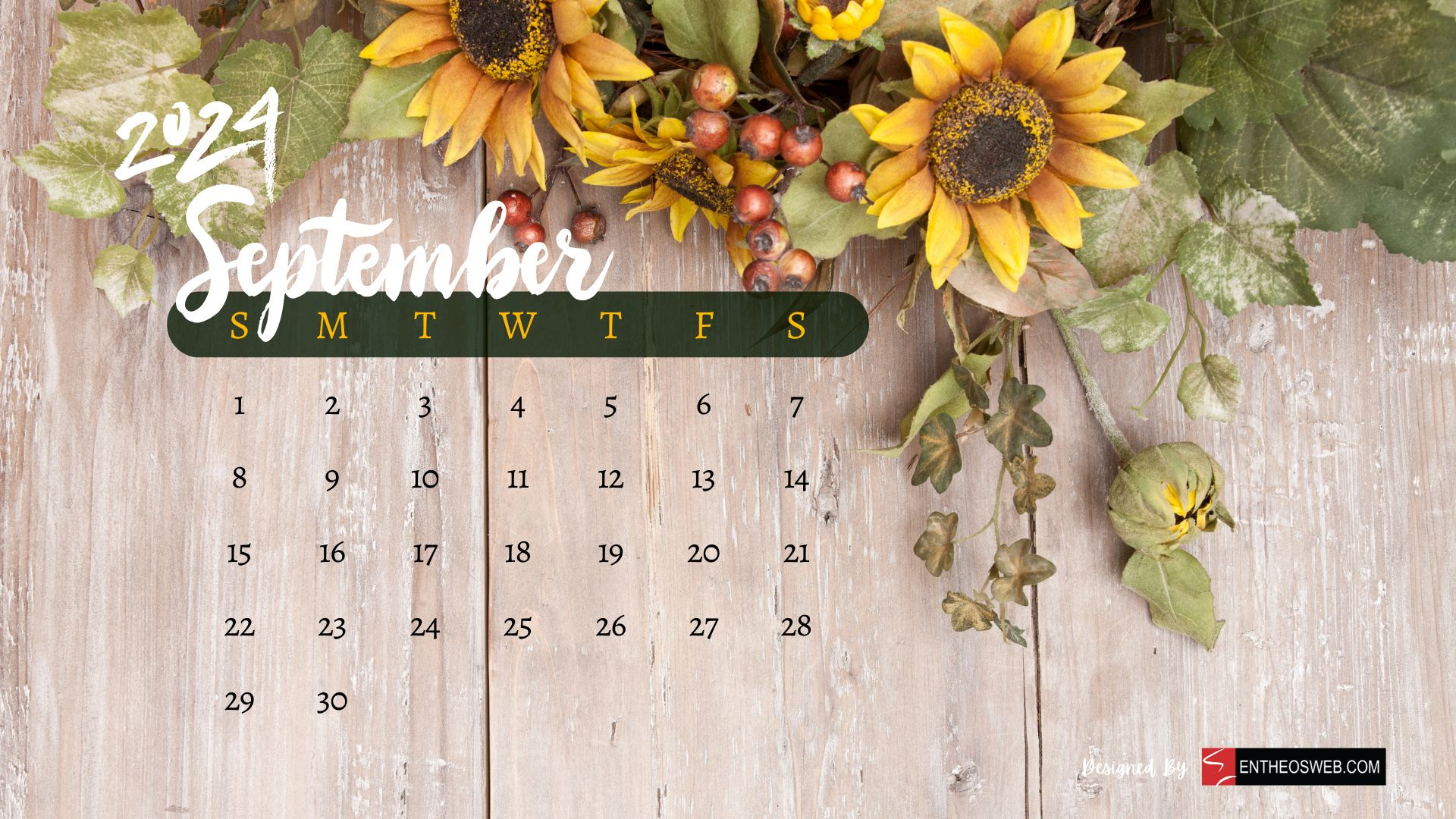 September 2024 Calendar Desktop Wallpaper Backgrounds | Entheosweb | September 2024 Calendar Background