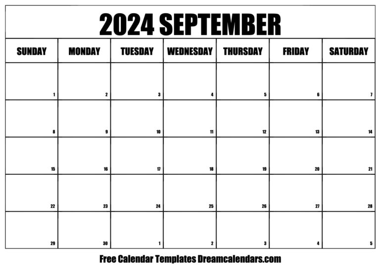 September 2024 Calendar - Free Printable With Holidays And Observances | September Free Printable Calendar 2024 Mlk Day