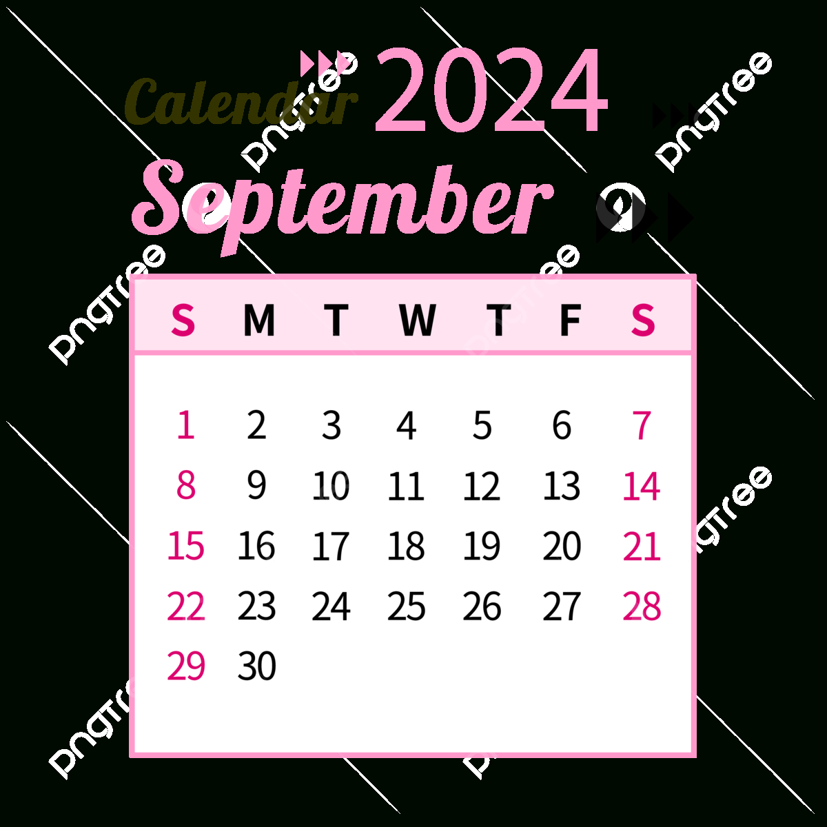 September 2024 Calendar Png Transparent Images Free Download | September 2024 Calendar Clipart