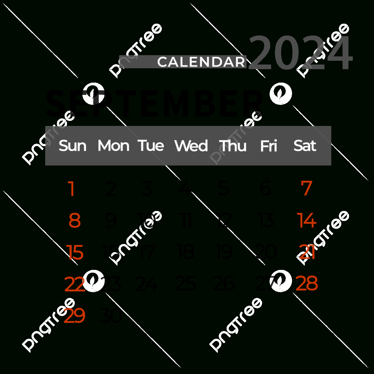 September 2024 Calendar Simple, Two Thousand And Twenty Four | September 2024 Calendar Png